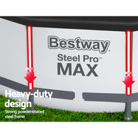 Bestway Above Ground Swimming Pool Filter Pump Steel Pro Max Frame Pools 4.57M
