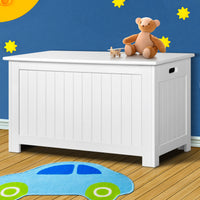 Keezi Kids Wooden Toy Chest Storage Blanket Box White Children Room Organiser