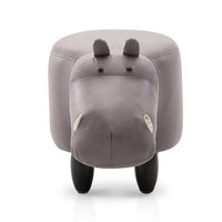 Keezi Kids Ottoman Foot Stool Toy Hippo Chair Pouffe Footstool Rest Fabric Seat