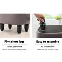 Keezi Kids Ottoman Foot Stool Toy Hippo Chair Pouffe Footstool Rest Fabric Seat