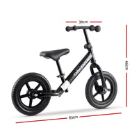 Kids Balance Bike Ride On Toys Push Bicycle Wheels Toddler Baby 12" Bikes-Black