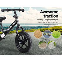 Kids Balance Bike Ride On Toys Push Bicycle Wheels Toddler Baby 12" Bikes-Black