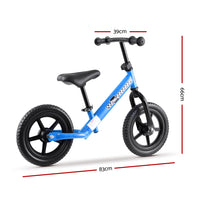Kids Balance Bike Ride On Toys Push Bicycle Wheels Toddler Baby 12" Bikes-Blue