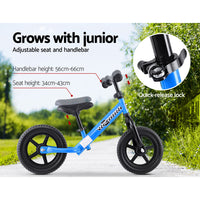 Kids Balance Bike Ride On Toys Push Bicycle Wheels Toddler Baby 12" Bikes-Blue