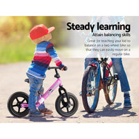Kids Balance Bike Ride On Toys Push Bicycle Wheels Toddler Baby 12" Bikes-Pink
