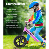 Kids Balance Bike Ride On Toys Push Bicycle Wheels Toddler Baby 12" Bikes-Pink
