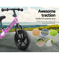 Kids Balance Bike Ride On Toys Push Bicycle Wheels Toddler Baby 12" Bikes-Pink