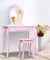 Keezi Pink Kids Vanity Dressing Table Stool Set Mirror Princess Children Makeup