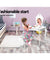 Keezi White Kids Vanity Dressing Table Stool Set Mirror Princess Children Makeup