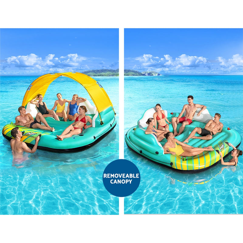Bestway Float Inflatable Lounge Floats Raft Bed Pool Water Fun Sunshade Canopy