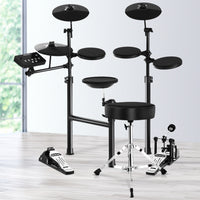 8 Piece Electric Electronic Drum Kit Drums Set Pad and Stool Kids Adults Foldable