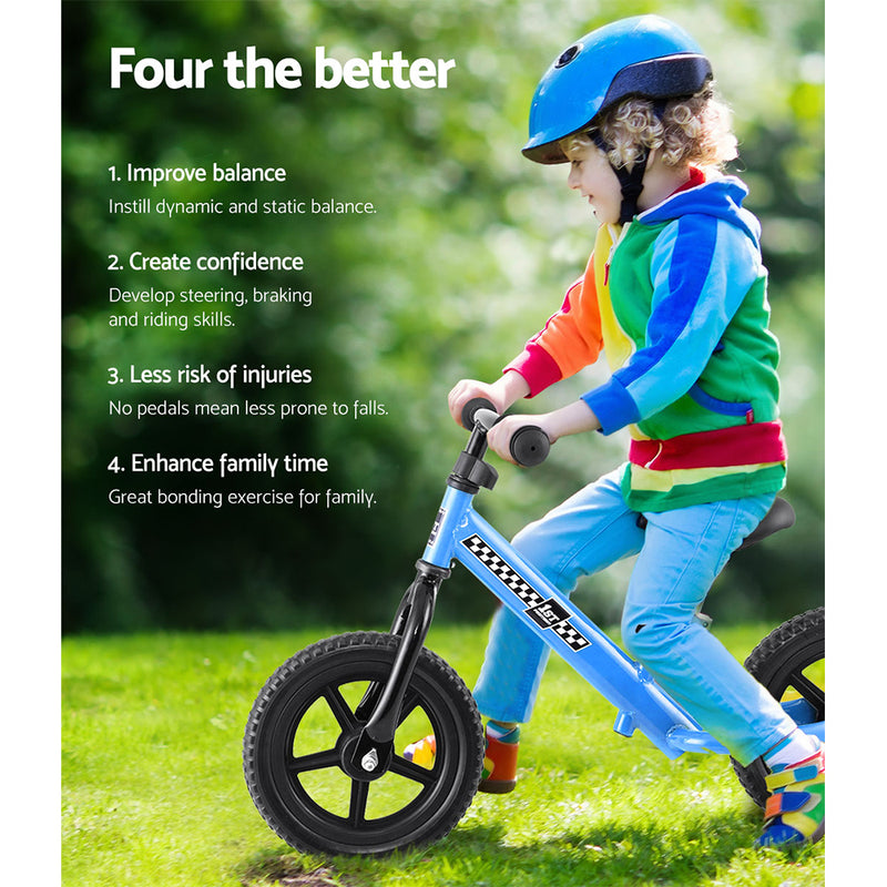 Rigo Kids Balance Bike Ride On Toys Push Bicycle Wheels Toddler Baby 12" Bikes Blue