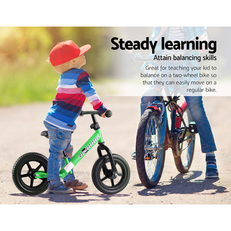 Rigo Kids Balance Bike Ride On Toys Push Bicycle Wheels Toddler Baby 12" Bikes Green