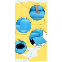 Keezi Luxury Kids Recliner Sofa Children Lounge Chair PU Couch Armchair Blue