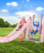 Keezi Kids Slide Swing Outdoor Playground Basketball Hoop Playset Indoor Pink