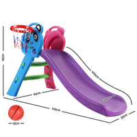 Keezi Kids Slide with Basketball Hoop Outdoor Indoor Playground Toddler Play