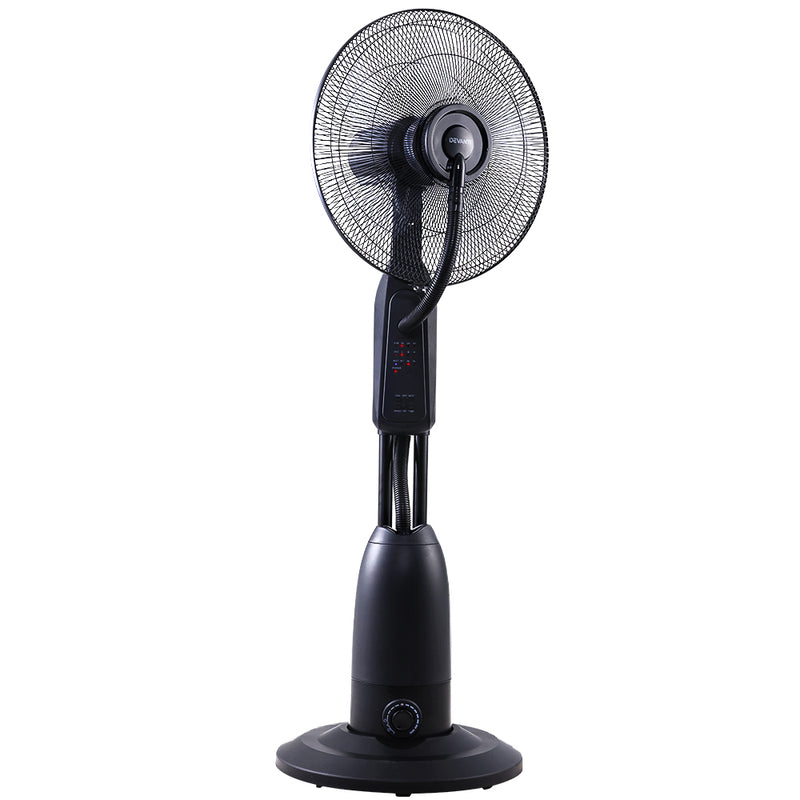 Devanti Mist Fan Pedestal Fans Cool Water Spray Timer Remote 5 Blades Black