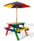 Keezi Kids Wooden Picnic Table Set with Umbrella
