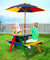 Keezi Kids Wooden Picnic Table Set with Umbrella