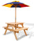 Keezi Kids Wooden Picnic Table Set with Umbrella