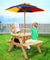 Keezi Kids Wooden Picnic Table Set with Umbrella