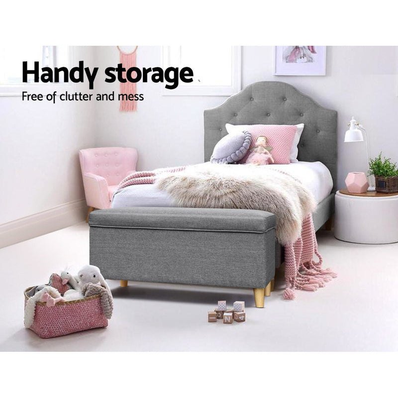 Keezi Storage Ottoman Kids Foot Stool Blanket Box Toy Sofa Chair Bed Fabric GY