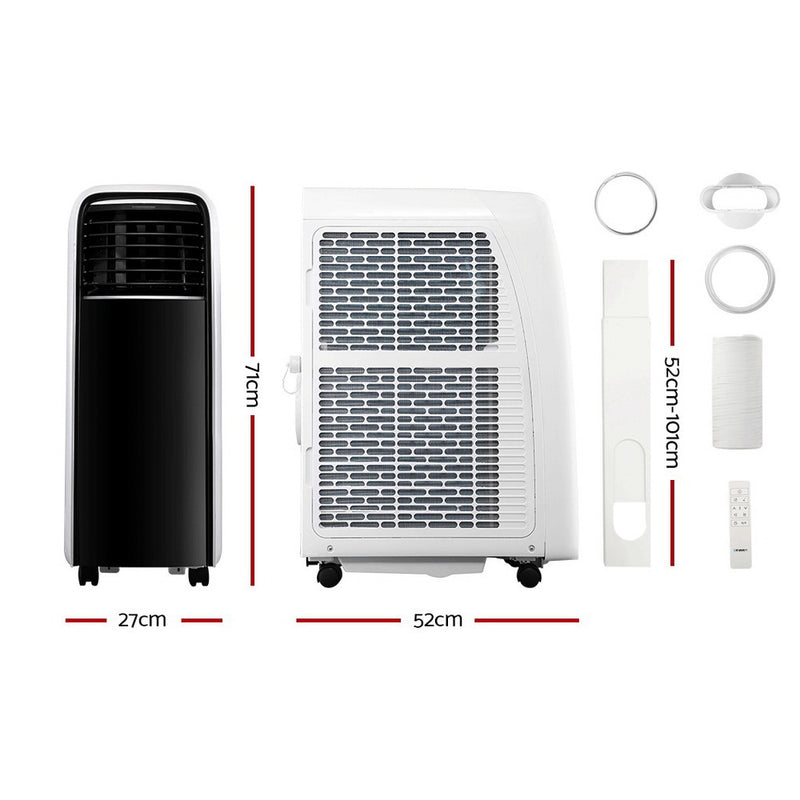 Devanti Portable Air Conditioner Cooling Mobile Fan Cooler Dehumidifier White 2500W