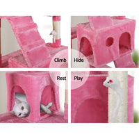i.Pet Cat Tree 180cm Trees Scratching Post Scratcher Tower Condo House Furniture Wood Pink