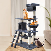i.Pet Cat Tree 141cm Trees Scratching Post Scratcher Tower Condo House Furniture Wood