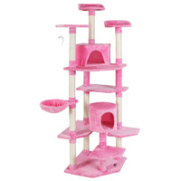 i.Pet Cat Tree 203cm Trees Scratching Post Scratcher Tower Condo House Furniture Wood Pink