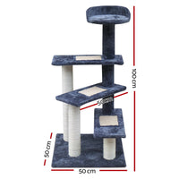i.Pet Cat Tree 100cm Trees Scratching Post Scratcher Tower Condo House Furniture Wood Steps