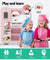 Keezi Kids Kitchen Set Pretend Play Food Sets Childrens Utensils Wooden Toy Pink