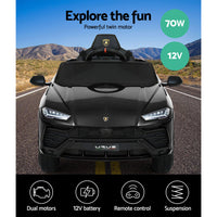 12V Electric Kids Ride On Toy Car Licensed Lamborghini URUS Remote Control Black