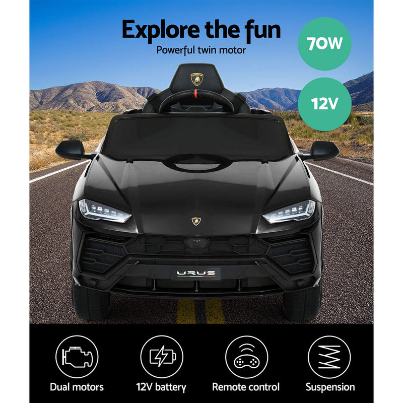 12V Electric Kids Ride On Toy Car Licensed Lamborghini URUS Remote Control Black