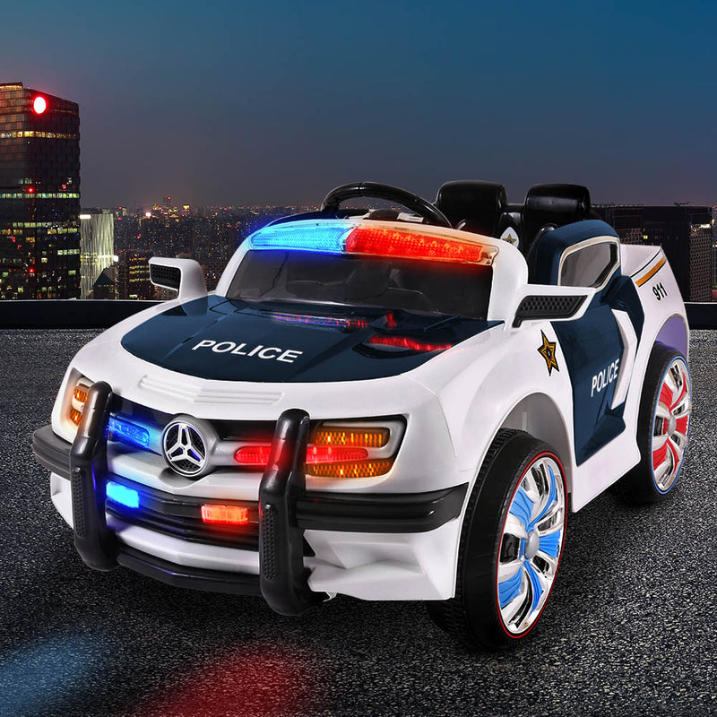 Rigo Kids Ride On Police Car - Black & White