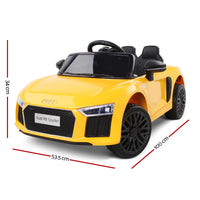 Licensed Audi R8 Electric Car for Kids - Yellow