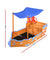 Keezi Boat Sand Pit With Canopy