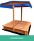 Keezi Wooden Outdoor Sand Box Set Sand Pit- Natural Wood