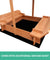 Keezi Wooden Outdoor Sand Box Set Sand Pit- Natural Wood