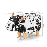 Keezi Kids Ottoman Foot Stool Toy Cow Chair Animal Foot Rest Fabric Seat White
