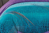 Super King Size Turquoise Aqua and Purple Quilt Cover Set(3PCS)