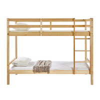 Tracey Solid Pinewood Kids' Single Bunk Bed Natural