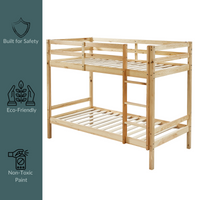 Tracey Solid Pinewood Kids' Single Bunk Bed Natural