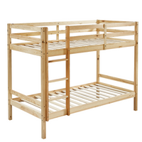 Tracey Solid Pinewood Kids' Single Bunk Bed Natural