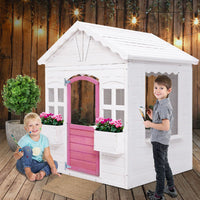 Kids Cubby House Wooden Outdoor Childrens Gift Pretend Play Set
