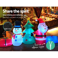 Jingle Jollys 2.7M Christmas Inflatable Tree Snowman Lights Outdoor Decorations