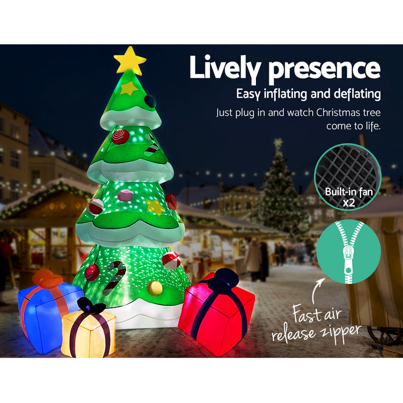 Jingle Jollys 3M Christmas Inflatable Tree LED Lights Outdoor Xmas Decorations