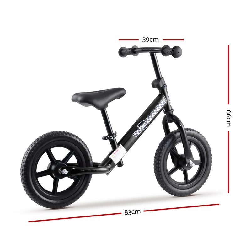 Kids Balance Bike Ride On Toys Push Bicycle Wheels Toddler Baby 12" Bikes-Black