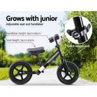 Kids Balance Bike Ride On Toys Push Bicycle Wheels Toddler Baby 12" Bikes-Black