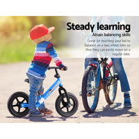 Kids Balance Bike Ride On Toys Push Bicycle Wheels Toddler Baby 12" Bikes-Blue